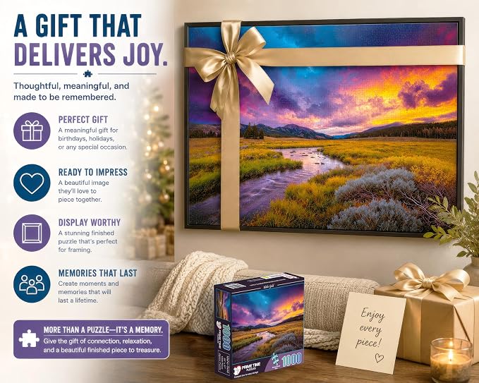 Adult Jigsaw Puzzle 1000 Piece Idaho Gold | Nature landscape design, 20x27 inches. Challenging build Great for game nights on a table, puzzleboard, or floor.