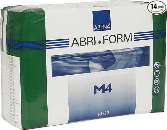 Abena Abri-Form Comfort Plastic-Backed Briefs, Level 4, (Medium To Large Sizes) Medium, 14 Count