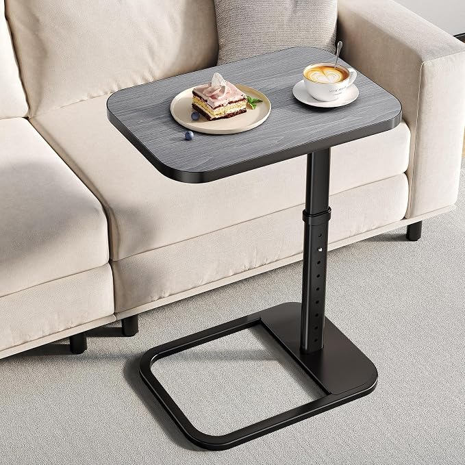 Adjustable Height TV Tray Table for Couch, Flip-Top Design | 19"-30" Height Range, 9-Position Lock System, Rounded Corners, Laptop Table, Snack Table, For Living Room & Bedroom