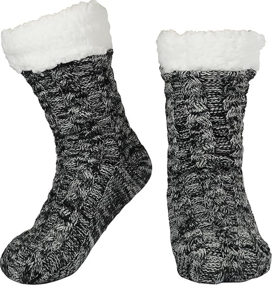 BenSorts Women Winter Thick Slipper Socks with Grippers Non Slip Warm Fuzzy Socks Christmas Gifts