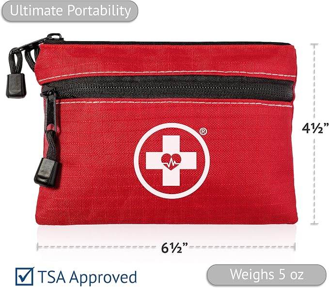 Swiss Safe 2-in-1 First Aid Kit for Car, Travel & Home, Businesses - Bonus Mini Kit for Medical Emergency Aid, Survival, Camping - 64 Piece, 25 Pack