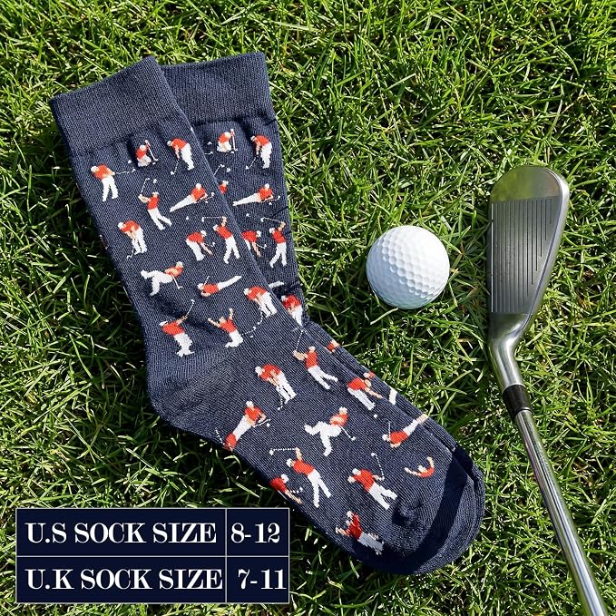 Homsolver Golf Socks for Men - Funny Gift for Dad, Golf Accessories for Men, Novelty Birthday Gifts for Golfers, Angry Golfing Apparel, Size 8-12