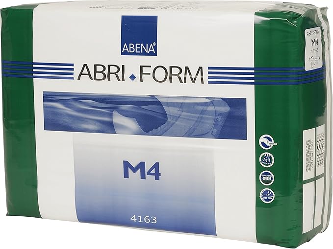 Abena Abri-Form Comfort Plastic-Backed Briefs, Level 4, (Medium To Large Sizes) Medium, 14 Count