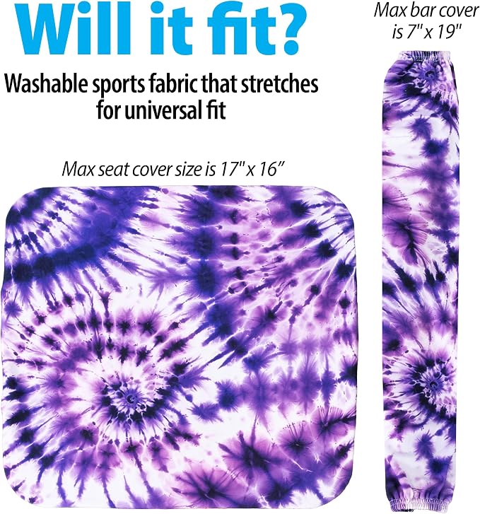 Top Glides Universal Rollator Walker Seat and Backrest Covers (Psychedelic Purple)