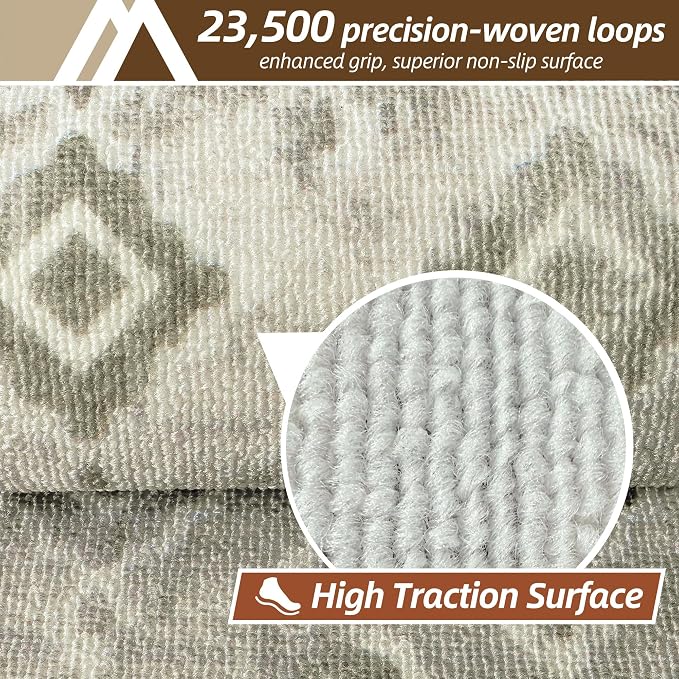 COSY HOMEER Stair Treads for Wooden Steps Indoor with TPE Backing,15Pcs | Non-Slip Carpet Stair Treads, Soft Peel and Stick Stair Runners,Pet-Friendly Stair Runner Washable Reusable,Meadow
