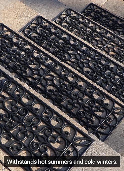 Rubber Stair Treads Non-Slip Outdoor 42”x10” (5-Pack) – Anti-Slip Step Mat