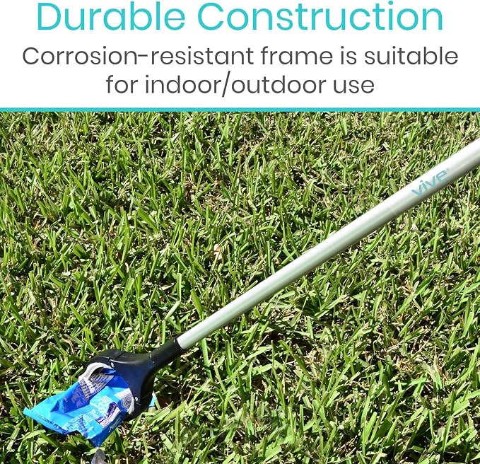 Vive Reacher Grabber Tool - 32" Extra Long Pickup Aid (2 Pack) - Trash Picker Upper, Rotating Hand, Heavy Duty Grip Arm - Reaching Assist for Litter, Elderly, Garden Nabber, Disabled, Handicap Arm | Picker Upper, Rotating Hand, Heavy Duty Grip Arm - Re...