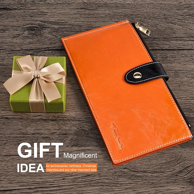 Travelambo RFID Wallet Women Large Size Bifold Multi Card Wallet Case with Zipper Pocke Credit Card Holder for Women