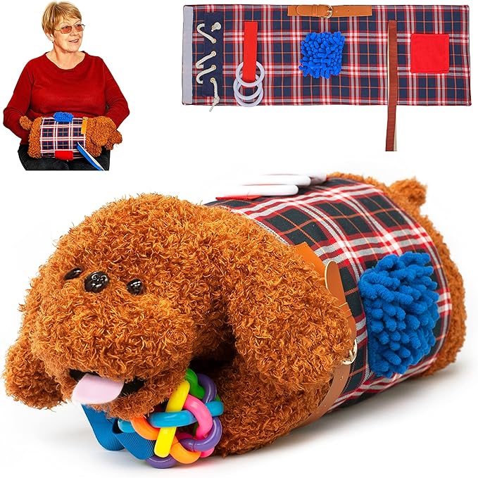 ODOXIA Fidget Muff and Blanket for Elderly | Fidget Blanket for Dementia | Dementia Products for Elderly | Gift and Activities for Seniors with Alzheimer’s | Sensory Toys