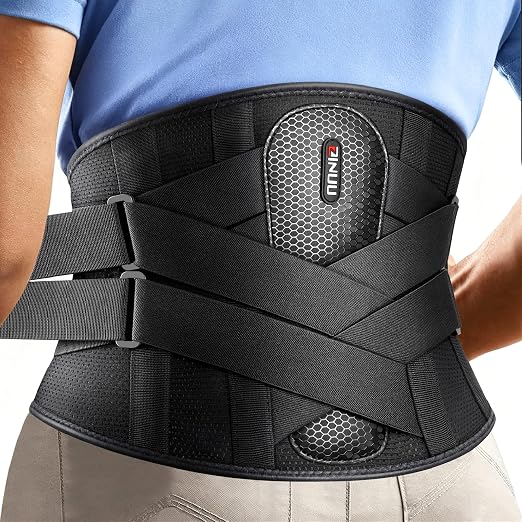 Dual X-Back Brace for Lower Back Pain Relief with Bionic Support System, 8X Powerful Lumbar Support Belt for Men Women, Back Support Belt with 3D Pad, Breathable Back Support Brace with Adjustable Strap for Sciatica,Black,Small(Waist:27.6-32.3 Inch)