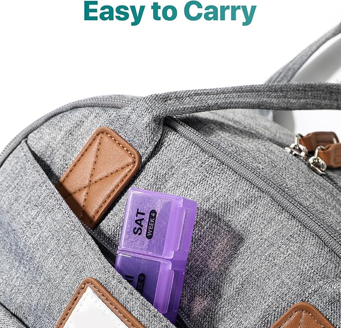 Sukuos Monthly Pill Organizer 4 Week, Large Pill Box Moisture/Dust-Proof Cases for Month Vitamin/Fish Oil/Supplements with Clear Lid, Easy to Open & Clean