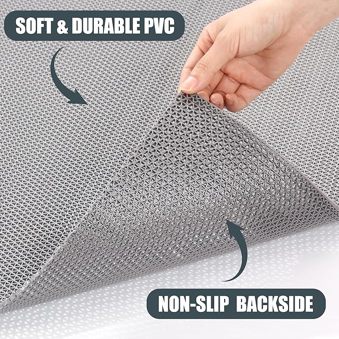 47 * 32IN Extra Large Shower Mat, Anti Slip Bathtub Mat for Tub & Shower, Quick-Dry PVC Shower Stall Mat for Bathroom