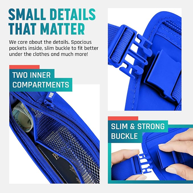 Alpha Keeper Money Belt for Travel Hidden Under Clothes – RFID Blocking Passport Holder & Slim Waist Wallet Pouch for Women & Men, Anti-Theft Travel Accessories