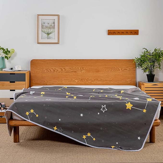 WenBags 70x78 Inches Large Reusable Bed Pads for Incontinence - Waterproof Mattress Protector in Stain - Hiding Gray, Ideal for Adults, Seniors, Kids, Hospitals & Pets, Fits King & Queen Size Beds