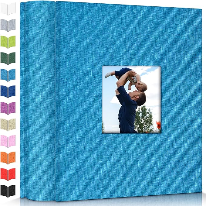 Artfeel Photo Album 4x6 with 1000 Pockets,Slip-in Picture Albums,Linen Cover Memory Book with Front Window,White Page Vertical Photo Book for Wedding,Family,Anniversare,Baby,Vacation