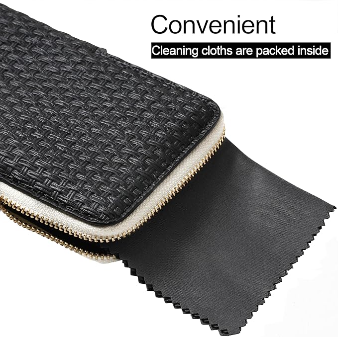 Cockatoo Portable Glasses Case, Drop-Resistant Eyewear Storage Pouch, Slim Soft Case for Sunglasses, with Cleaning Cloth