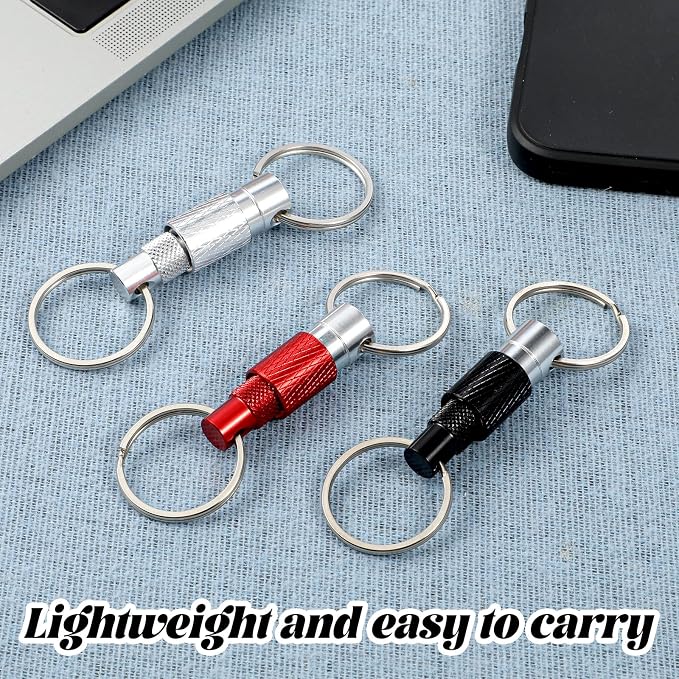 Detachable Quick Release Keychain, Pull Apart Key Ring with Split Rings for Car Keys, Bag, Purse, Belt, Heavy Duty Metal Key Holder