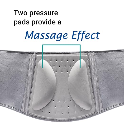 Actimove Everyday Supports Back Support High-Density Foam Panel Adjustable Double Layer Compression, Gray, Small/Medium