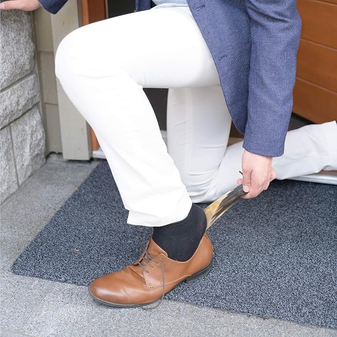 Lucky Franc's Real Horn Shoe Horn. Dress Shoe Horn for Men. Hand Crafted Luxury Horn Shoehorn for Home/Travel Use. Genuine Bull Ox Horns. A Fancy Natural Shoehorn Gift Idea. 7.25"x2" in Gift Box.