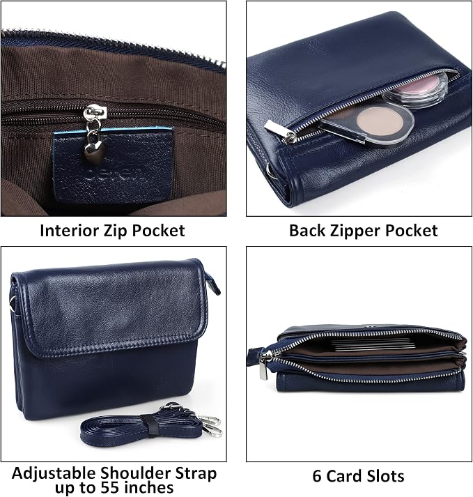 befen Genuine Leather Small Crossbody Bags for Women Cell Phone Travel Bag | Soft Real Leather, Adjustable Shoulder Strap, Card Slots, Compact Size, Daily Travel Shopping Outing Use, Phone Purse