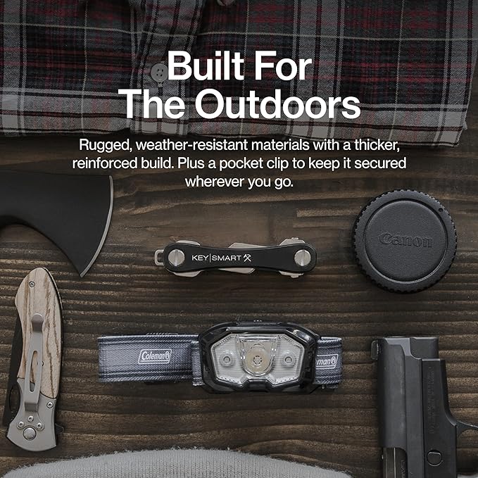 KeySmart Rugged Keychain Multitool Key Holder, Up to 14 Keys | Key Organizer for EDC. Expandable, Durable Build, Reduces Key Chain Bulk & Jingle, Pocket Clip & Bottle Opener Included