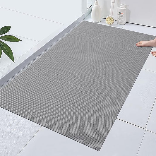 47 * 32IN Extra Large Shower Mat, Anti Slip Bathtub Mat for Tub & Shower, Quick-Dry PVC Shower Stall Mat for Bathroom