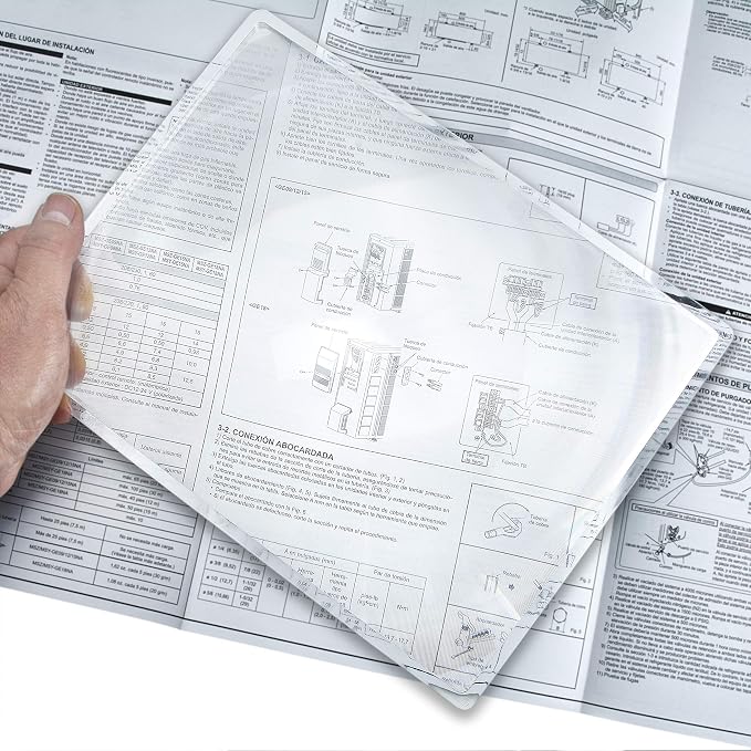 Carson 2x Power Rigid Frame 8.5x11 Inch Fresnel Page Magnifiers for Reading Newspapers, Magazines, Books and More - Set of 8