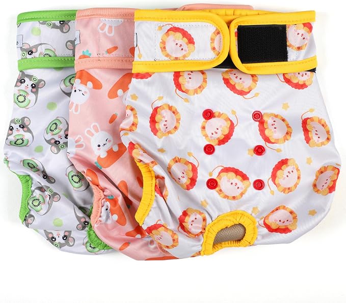 Female Dog Diapers - Premium Reusable Diapers for Doggie in Heat - Highly Absorbent for Pet Incontinence with Adjustable Snaps Rabbit, XL