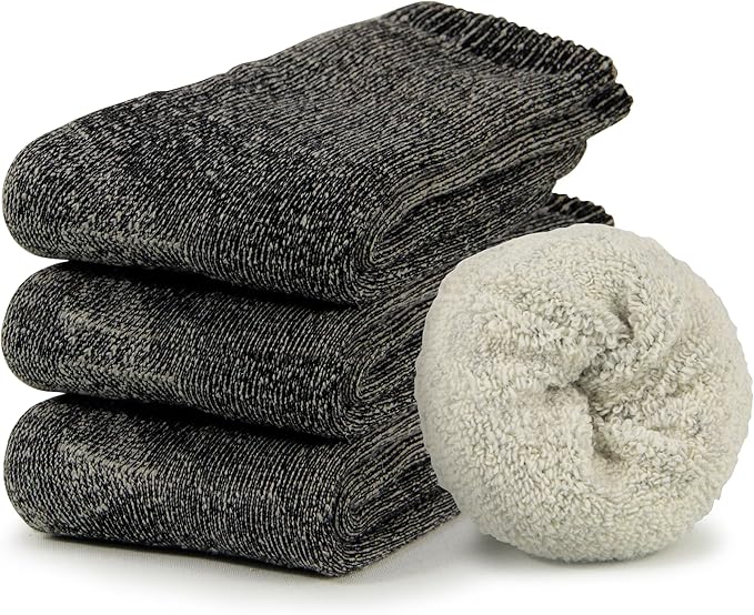 BomKinta Wool Hiking Socks Women - Merino Thick Warm Thermal Boot Socks - Winter Cozy Crew Sock Size 5-11