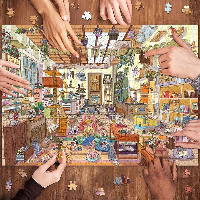1000 Piece Jigsaw Puzzles for Adults,Pet Paradise Puzzle with 1:1 HD Poster, Precise Interlocking, Letter Markings on Back, Dust-Free, Stress Relief & Ideal Family Game Gift