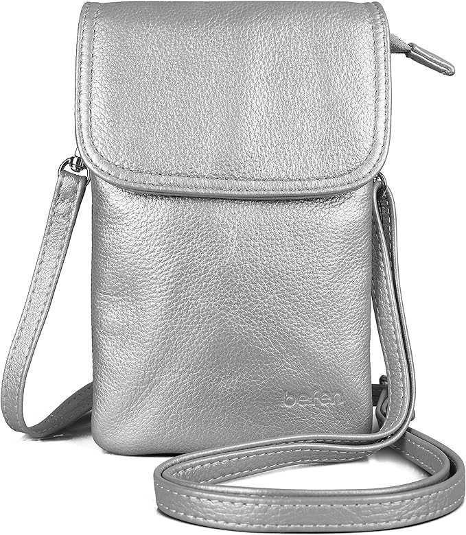 befen Genuine Leather Small Crossbody Bags for Women Cell Phone Travel Bag | Soft Real Leather, Adjustable Shoulder Strap, Card Slots, Compact Size, Daily Travel Shopping Outing Use, Phone Purse