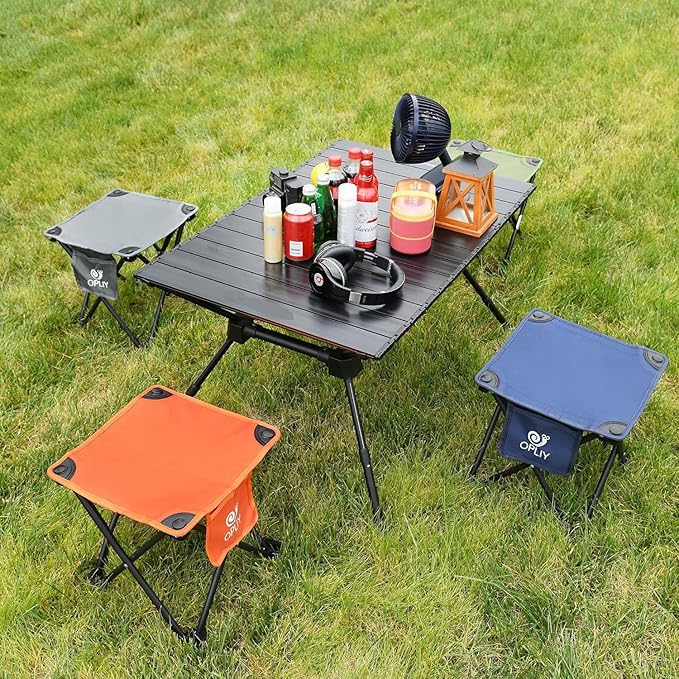 Camping Stool 2 Pack,Portable Folding Stool for Outdoor Gardening and Beach Hiking Fishing,Foot Stool with Carry Bag (Green)