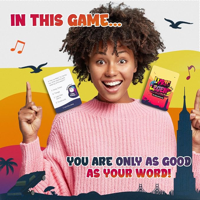 Lyric Legend 90s Hip-Hop and Rap Music Trivia - Adult Games for Game Night - Good for Groups – Finish The Lyrics Party Game - Multiple Choice, Listen While You Play with Included Playlist!