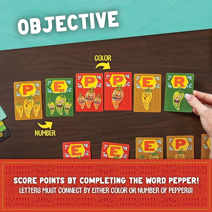 Pepper! Card Game – Fun Family & Party Game for Kids & Adults, Ages 8+, 2–8 Players, 30-Minute Gameplay, Easy to Learn Spicy Strategy Game