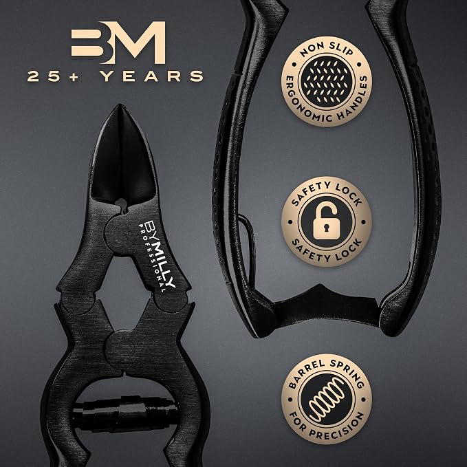 Titanium Series Toenail Clippers for Seniors & Podiatrist | Hammer Forged to Trim Thick or Hard Toenails | Heavy Duty Toenail Clippers for Thick Toenails (Titanium Black)