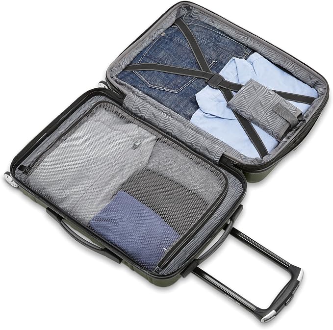 Samsonite Omni 2 Hardside 2 Piece Set - Includes Global Carry-On & Large Checked Suitcases - 360° Dual Spinner Wheels - Integrated TSA Lock & Expansion - Amazon Exclusive - Vita Olive