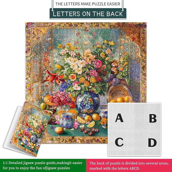 Jigsaw Puzzles for Adults 1024 Pieces, Interlock Perfectly Letter on Back No Dust, Home Decor Birthday Party Gift Toy for Men Women Elders Seniors, 1:1 Poster - Retro Story
