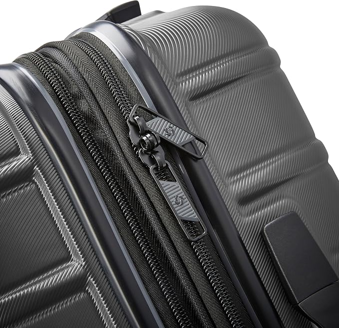 Samsonite Omni 2 Hardside Expandable Luggage with Spinner Wheels, 2-Piece Set (19/24), SOLID CHARCOAL