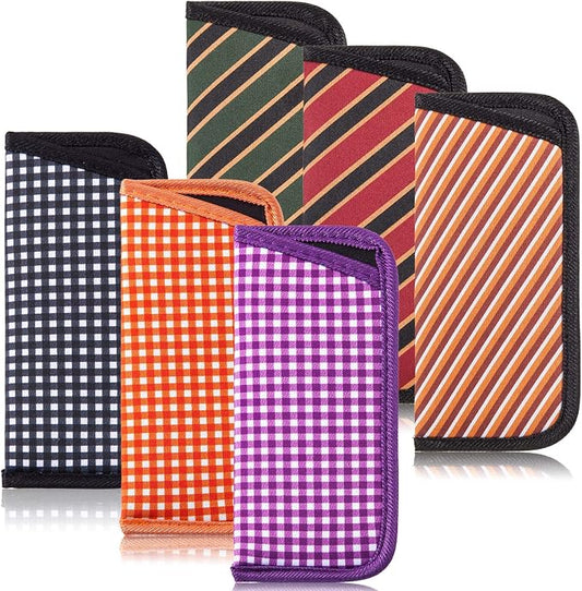 TRIUMPH VISION 3 Pack Reading Glasses Pouch Soft Case Eyeglass Sleeve Slim | Alternative to Bulky Case in bag, Lightweight Lined Padded Protect Optical lens Slip in, Cute Pattern Portable for Daily Use