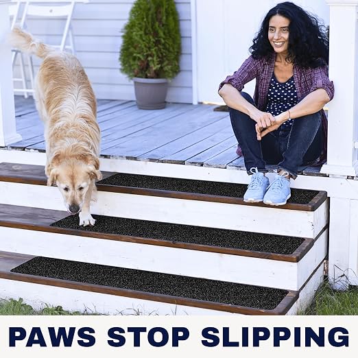 Outdoor Stair Treads Non Slip – 30" x 8" – 12-Pack Waterproof 80-Grit Grip Strips for Wooden Steps – Anti Slip & Anti Skid Step Treads – by STEPCORE