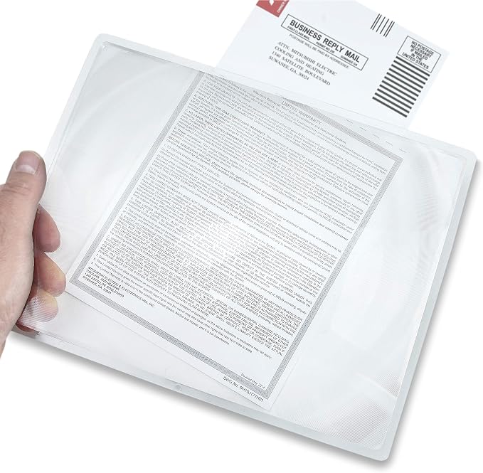 Carson 2x Power Rigid Frame 8.5x11 Inch Fresnel Page Magnifiers for Reading Newspapers, Magazines, Books and More - Set of 8