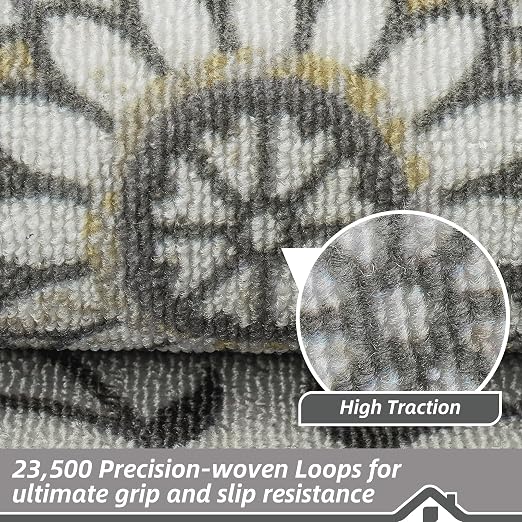 BEQHAUSE Stair Treads for Wooden Steps, 8"X30", 15pcs, Grey | Non-Slip Machine Washable Carpet Stair Treads, TPE Backing, 100% Polyester, Soft Indoor Stair Runner for Kids Elders and Pets