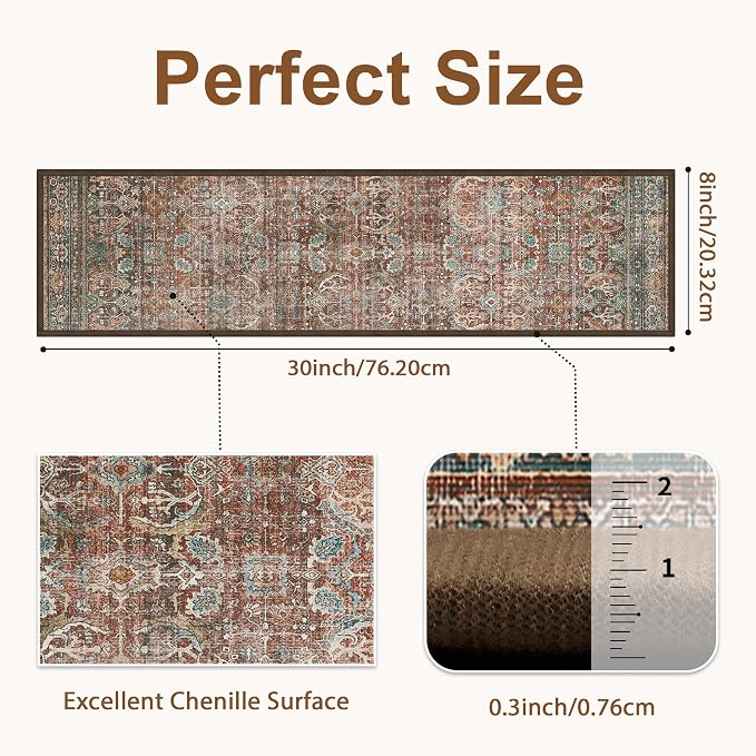 sarben 8"x30" Non Slip Stair Treads for Wooden Steps 15Pk,Light Clay Brown | Peel and Stick Carpet Stair Runner with TPE Adhesive Backing, Carpet for Added Safety, Pet and Senior Friendly