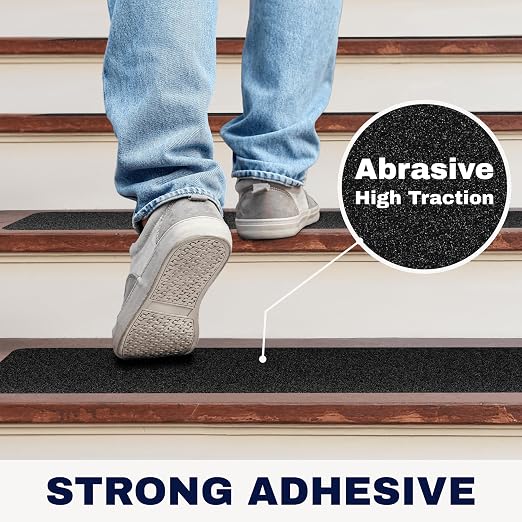 Outdoor Stair Treads Non Slip – 30" x 6" – 12-Pack Waterproof 80-Grit Grip Strips for Wooden Steps – Anti Slip & Anti Skid Step Treads – by STEPCORE