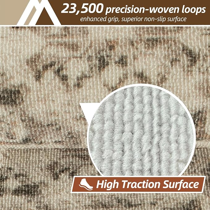 COSY HOMEER Stair Treads for Wooden Steps Non Slip Washable 8" X 30" 15pcs | Self Adhesive,Peel and Stick,Soft Carpet Stair Treads for Kids,Elder,Pet,Residue Free,Reusable Stair Runner,Multi-Surface Use