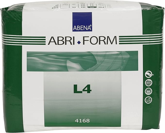 Abena Abri-Form Comfort Plastic-Backed Briefs, Level 4, (Medium to Large Sizes) Large, 72 Count