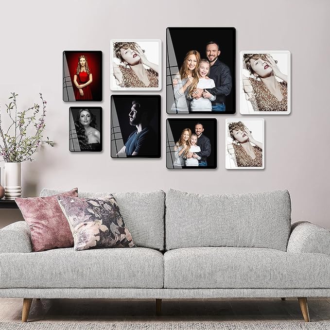 Bluesun Black 4×6 Picture Frames 3pk, Vertical & Horizontal Wall & Tabletop | 3 Pack 4×6 Photo Frames with Tempered Glass & Rounded Corners, 6×4 Frames for Home Living Room Bedroom Hallway Office