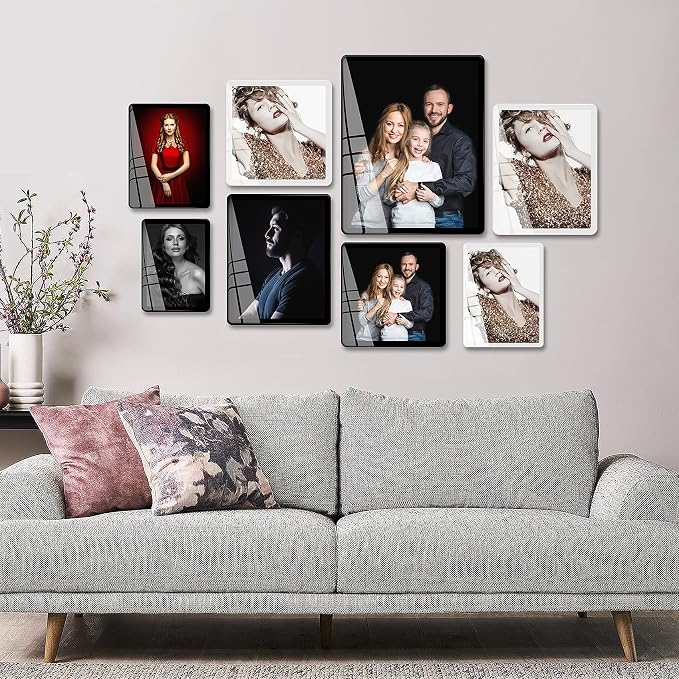 Bluesun 8×10 Picture Frames Set of 3, Vertical & Horizontal Wall & Tabletop | 8×10 Black Photo Frames with Tempered Glass & Rounded Corners, Home Office Decor for Dad & Boyfriend Boss Men