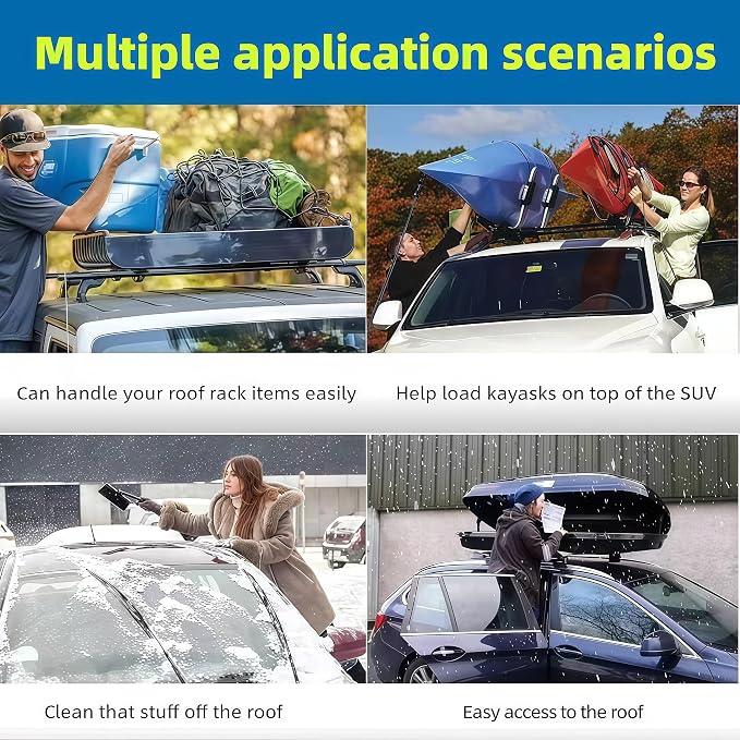 LHJYY 2-in-1 Car Door Assist Handle for Seniors with Portable Folding Step, Detachable Support Grab Bar, Anti-Slip Step Stool, Universal Vehicle Fit