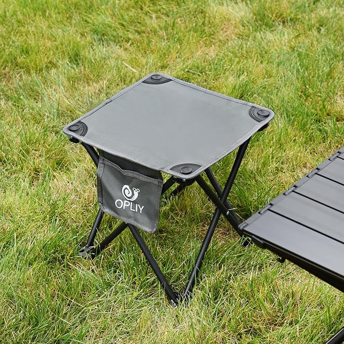 Camping Stool 2 Pack,13.5 Inch Portable Folding Stool for Outdoor Gardening and Beach Hiking Fishing,Foot Stool with Carry Bag (Gray)